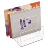 CLEAR ACRYLIC DESK FILE, THREE SECTIONS, 8 X 6 1/2 X 7 1/2, CLEAR