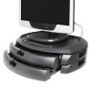 LCD MONITOR STAND WITH 2 DRAWERS, 18 X 12 1/2 X 5, BLACK