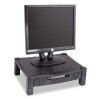 HEIGHT-ADJUSTABLE STAND WITH DRAWER, 17 X 13 1/4 X 3 TO 6 1/2, BLACK