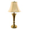 THREE-WAY INCANDESCENT TABLE LAMP WITH BELL SHADE, ANTIQUE BRASS FINISH, 27