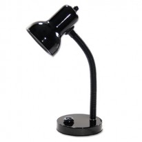 INCANDESCENT GOOSENECK DESK LAMP, BLACK, 16 INCHES HIGH