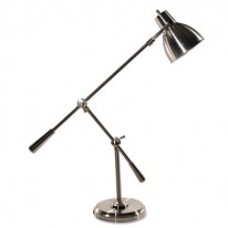 FULL SPECTRUM CANTILEVER POST DESK LAMP, BRUSHED STEEL, 30 INCHES HIGH