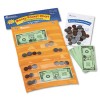 MONEY POCKET CHART WITH 115 PLAY COINS AND 50 PLAY BILLS, 9 3/4 X 16 1/2