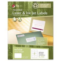 RECYCLED NAME BADGE LABELS, 3-3/8 X 2-1/3, WHITE, 400/BOX