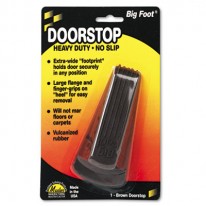 BIG FOOT DOORSTOP, NO-SLIP RUBBER WEDGE, 2W X 4-3/4D X 1-1/4H, BROWN