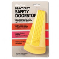 GIANT FOOT DOORSTOP, NO-SLIP RUBBER WEDGE, 3-1/2W X 6-3/4D X 2H, SAFETY YELLOW