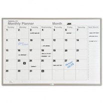MONTHLY PLANNING BOARD, PORCELAIN-ON-STEEL, 36 X 24, GRAY