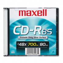 CD-R DISC, 700MB/80MIN, 48X, W/SLIM JEWEL CASE, SHINY SILVER