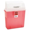 SHARPS CONTAINER FOR PATIENT ROOM, PLASTIC, 3 GALLON, RECTANGULAR, RED
