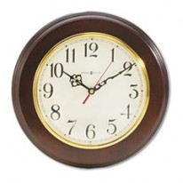 BRENTWOOD WALL CLOCK, 11-1/2IN, CHERRY, 1 AA BATTERY