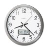 CHRONICLE WALL CLOCK WITH LCD INSET, 14IN, GRAY