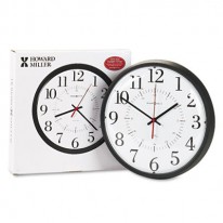 ALTON AUTO DAYLIGHT SAVINGS WALL CLOCK, 14IN, BLACK