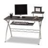 EASTWINDS VISION COMPUTER DESK, 47 1/4W X 27D X 34H, ANTHRACITE WITH BLACK GLASS