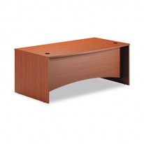 BRIGHTON SERIES LAMINATE BOW FRONT DESK SHELL, 72W X 39D X 29H, CHERRY