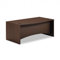 BRIGHTON SERIES LAMINATE BOW FRONT DESK SHELL, 72W X 39D X 29H, MOCHA