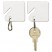 SLOTTED RACK KEY TAGS, PLASTIC, 1 1/2 X 1 1/2, WHITE, 20/PACK