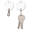 OVAL SNAP-HOOK KEY TAGS, PLASTIC, 1 1/2 X 1 1/2, WHITE, 20/PACK