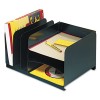 VERTICAL/HORIZONTAL COMBO ORGANIZER, SIX SECTIONS, STEEL, 15 X 11 X 8 1/8, BLACK