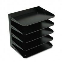 STEELMASTER MULTI-TIER HORIZONTAL LETTER ORGANIZERS, FIVE TIER, STEEL, BLACK