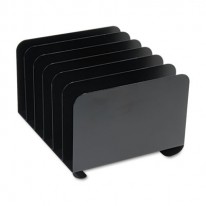 DESKTOP VERTICAL ORGANIZER, SIX SECTIONS, STEEL, 12 X 11 X 8 1/8, BLACK