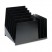 SLANTED COMBINATION FILE, EIGHT SECTIONS, STEEL, 15 1/4 X 11 X 12 3/4, BLACK