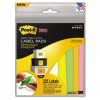 REMOVABLE LABEL PADS, ASST SIZES/COLORS, 6 PADS/PACK, 225/PACK
