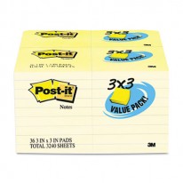 NOTE PAD, 3 X 3, CANARY, 100 SHEETS, 36/PACK