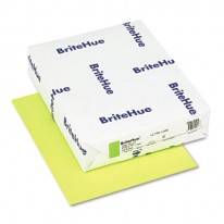BRITEHUE MULTIPURPOSE COLORED PAPER, 24LB, 8-1/2 X 11, ULTRA LIME, 500 SHTS/RM