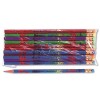 DECORATED WOOD PENCIL, HAPPY BIRTHDAY, #2, BLK/BE/GN/PE/RD, DOZEN