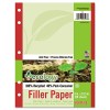 ECOLOGY FILLER PAPER, 16-LB., 8 X 10-1/2, WIDE RULED, WHITE, 150 SHEETS/PACK