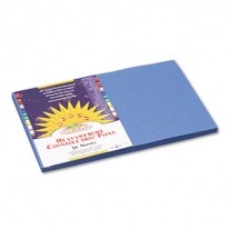 CONSTRUCTION PAPER, 58 LBS., 12 X 18, BLUE, 50 SHEETS/PACK
