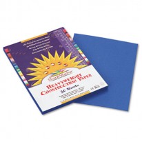 CONSTRUCTION PAPER, 58 LBS., 9 X 12, BRIGHT BLUE, 50 SHEETS/PACK