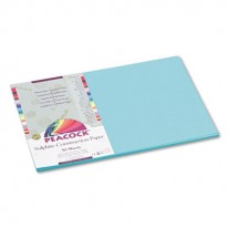 PEACOCK SULPHITE CONSTRUCTION PAPER, 76 LBS., 12 X 18, TURQUOISE, 50 SHEETS/PACK