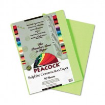PEACOCK SULPHITE CONSTRUCTION PAPER, 76 LBS., 9 X 12, HOT LIME, 50 SHEETS/PACK