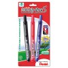 HANDY-LINE S RETRACTABLE PERMANENT MARKERS, FINE TIP, ASSORTED COLORS, 3/PACK