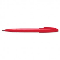 SIGN PEN POROUS POINT CAPPED WATER-BASED PEN, RED INK, FINE, DOZEN