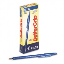 BETTERGRIP BALLPOINT STICK PEN, BLUE INK, MEDIUM, DOZEN