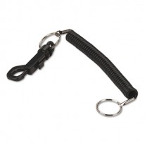 KEY COIL CHAIN 'N CLIP WEARABLE KEY ORGANIZER,FLEXIBLE COIL, BLACK