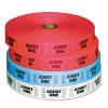 ADMIT-ONE TICKET MULTI-PACK, 4 ROLLS, 2 RED, 1 BLUE, 1 WHITE, 2000/ROLL