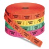 ADMIT ONE SINGLE TICKET ROLL, NUMBERED, ASSORTED, 2000 TICKETS/ROLL