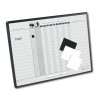 MAGNETIC EMPLOYEE IN/OUT BOARD, PORCELAIN, 24 X 18, GRAY/BLACK, ALUMINUM FRAME