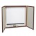 CABINET, FABRIC/DRY ERASE, PORCELAIN/STEEL, 48 X 48 X 24, WHITE/MAHOGANY FRAME