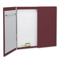 CABINET, FABRIC/PORCELAIN-ON-STEEL, 48 X 48 X 24, MAUVE/WHITE, MAHOGANY FRAME