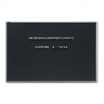 MAGNETIC WALL MOUNT LETTER BOARD, 36 X 24, BLACK, GRAY ALUMINUM FRAME