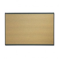 PRESTIGE BULLETIN BOARD, GRAPHITE-BLEND CORK, 72 X 48, ALUMINUM FRAME