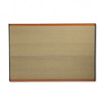 PRESTIGE BULLETIN BOARD, GRAPHITE-BLEND CORK, 72 X 48, CHERRY FRAME