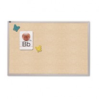 VINYL TACK BULLETIN BOARD, 120 X 48, ANTIQUE WHITE, ANODIZED ALUMINUM FRAME