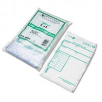 CASH TRANSMITTAL BAGS W/PRINTED INFO BLOCK, 6 X 9, CLEAR, 100 BAGS/PACK