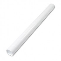 FIBERBOARD MAILING TUBE, RECESSED END PLUGS, 42 X 3-1/2, WHITE, 25/CARTON