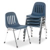 GRADUATE SERIES COMMERCIAL STACK CHAIRS, NAVY/DELUXE CHROME, 5/CARTON